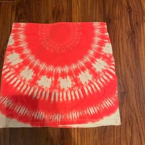 Zara Tie Dye Orange Mini Skirt